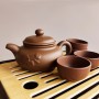 Чайний набір із коричневої глини на 4 персони Ніжна Сакура